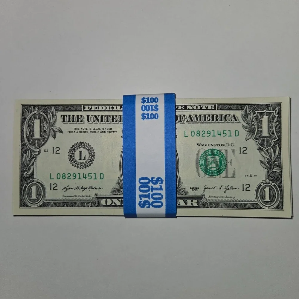100 Dollar Bills Uncirculated Sequential (01-00) W/ SLEEVES Series 2021 (B201)